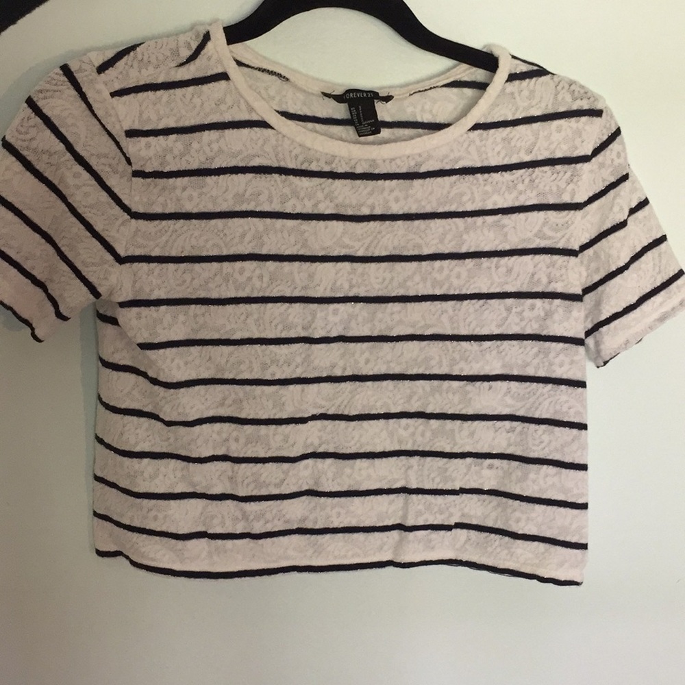 Black and White Forever 21 crop top